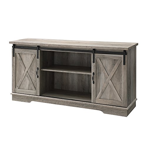 New-58-Inch-Sliding-Barn-Door-Television-Stand-Grey-Wash-Finish