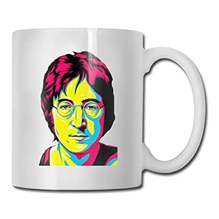 Tasses MQJJ Tasse à café John Lennon Tasse de voyage blanche mignonne de taille unique - Les Beatles, Paul McCartney, John Lennon, RIngo Starr, George Harrison