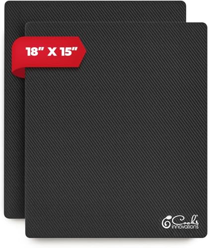 2‑Pack Heat Resistant Appliance Slider Mats for Countertop – 15×18 in (38x45cm) Cut-to-Fit Heat Pad for Air Fryer, Coffee Maker, Toaster – Black Non-Slip Hot Pad for Kitchen Appliances