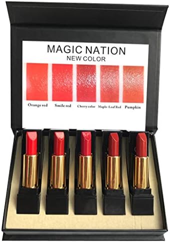 Athli Magic Nation 5Pcs/set Lipstick Easy To Wear Long-lasting Lip Gloss Waterproof (Multicolor)
