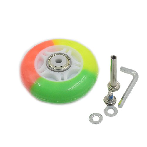 Fujiyuan 1 pcs Outdoor Light Inline Sliding Flash PU Roller Skate Wheels 70mm replacement parts Rainbow color