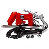 XtremepowerUS 12 Volt DC 20GPM Gasoline Fuel Transfer Pump Self-Priming Kerosene Extractor Pump with Nozzle Kit and Hose
