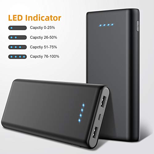 Portable Charger Power Bank 26800mAh, Universal Fashion USB Portable Phone Charger High-capacity EnhancedÂ External battery pack with 4 LED Indicators Battery Charger work for smartphone,Android,Tablet