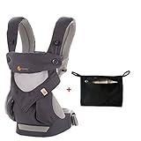 Ergobaby Four Position 360 Cool Air Mesh Baby Carrier Carbon Grey (Carbon Grey Plus Storage Pocket)