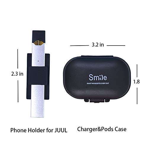 juul portable charger and pod holder for Juul,OrangeDance Holder for Back of Phone,with Accessory Box for Pods Chargers,Holder Compatible with iPhone,Samsung Galaxy,Tablets (Black) in Kenya Flavor:Cookie Butter GEEK BAR PULSE 15000 mate