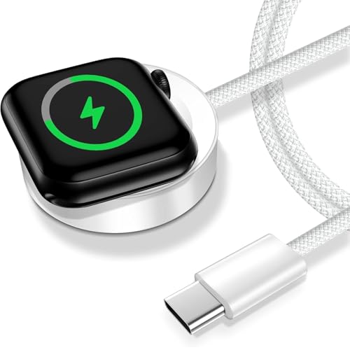 PUROVERO Cargador para Apple Watch 1M, Cable Tipo-C de de Carga Rápida Trenzado y Magnética, Cargador Original Compatible con Todos Los Modelos de iWatch