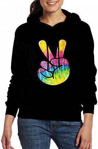 Custom Womens Hooded - Design Hippie Peace Fingers Hoodies