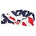 12 Pack American Flag Bowknot Headbands for Women, Patriotic Accessories, Red, White and Blue