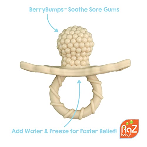 RaZbaby Soft Silicone Infant & Baby Teether, Berrybumps Textured