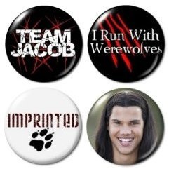 Team Jacob Twilight Mini Buttons/pins/badges (Aprox 1")