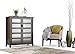 SIMPLIHOME Bedford SOLID WOOD Universal TV Media Stand, 53.9 inch Wide, Living Room Entertainment Center, Storage Cabinet with Glass Doors, for Flat Screen TVs up to 60 inches in Dark Tobacco Brown