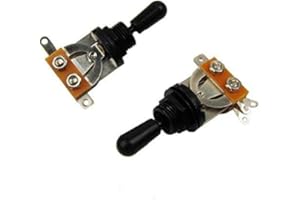 Musiclily Metric 3 Way Short Straight Guitar Toggle Switch Pickup Selector for Epiphone Les Paul Electric Guitar,Black Top with Black Tip(Pack of 2)