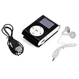 MP3 Player, Kanzer Mini USB Clip Music Player LCD Screen + Earphone + Data Cable (Black)