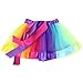 Jastore Girls Layered Rainbow Tutu Skirt Dance Dress Ruffle Tiered Clubwear