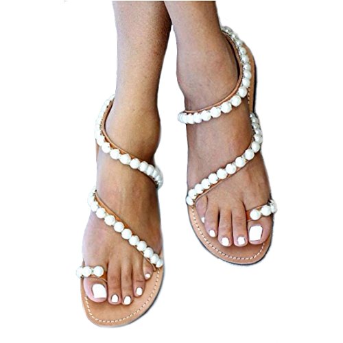 pearl toe ring sandals