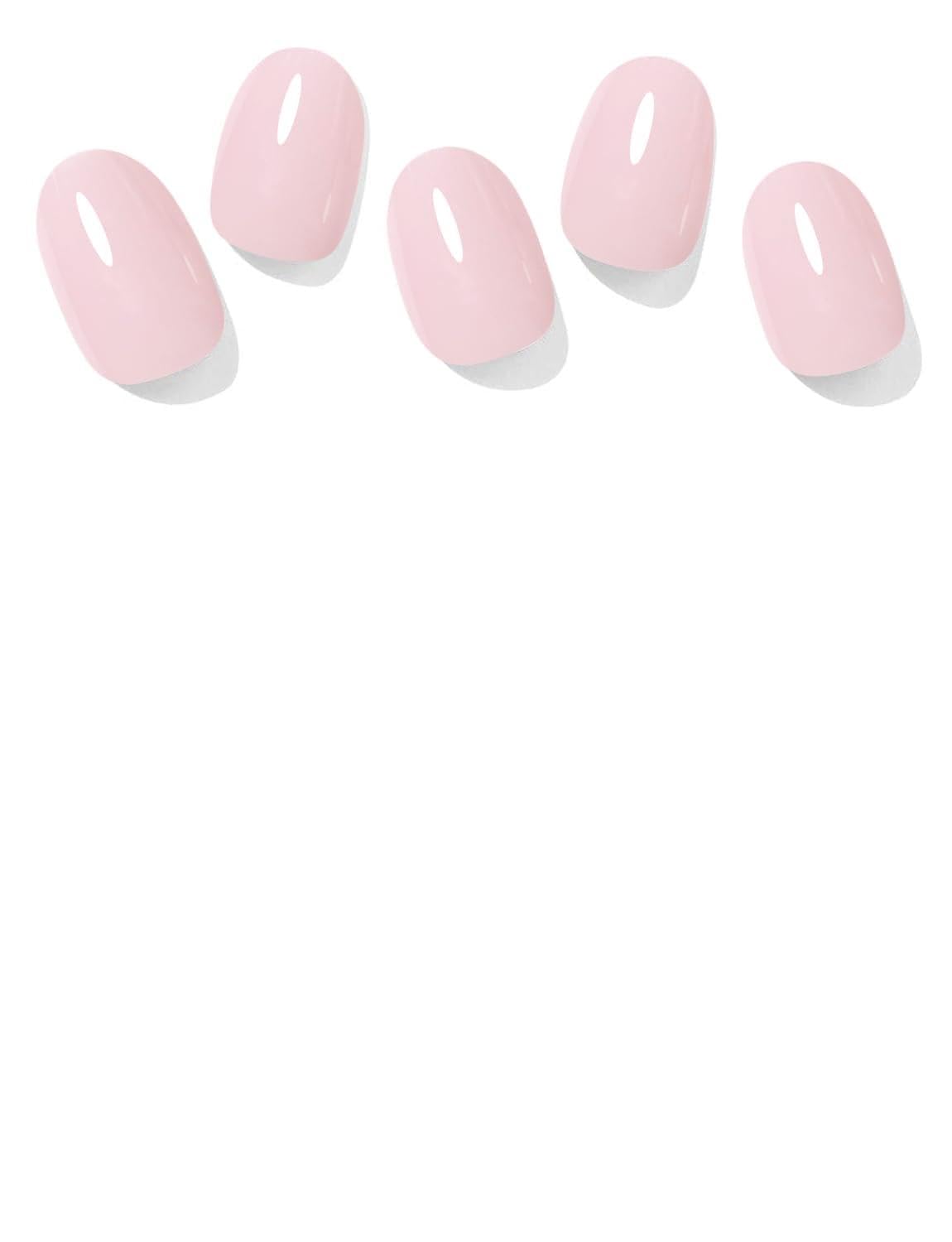 AutyaMee Semi Cured Gel Nail Strips (Clear Pink), 20 Pcs Gel Nail Wraps, Stickers, UV Light Required, Salon Quality, Long Lasting