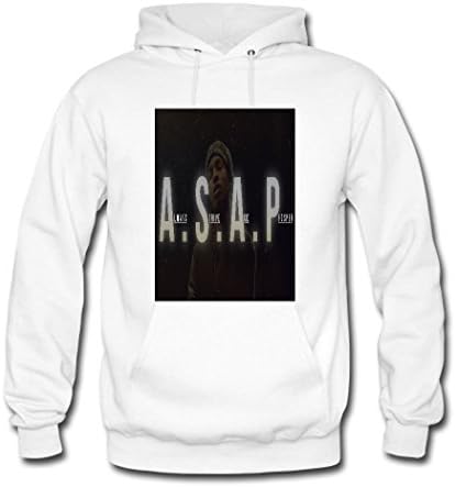 SILI89 Mens asap rocky Oversize Pullover Hoodie Medium White