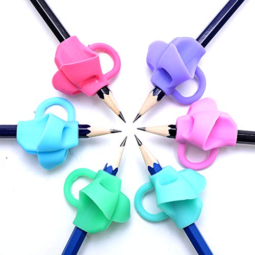 Pencil Grips - Children Pen Writing Aid Grip Set Posture Correction Tool for Kids Preschoolers Children,Hollow Ventilation (Pencil Grips 6 Pack)