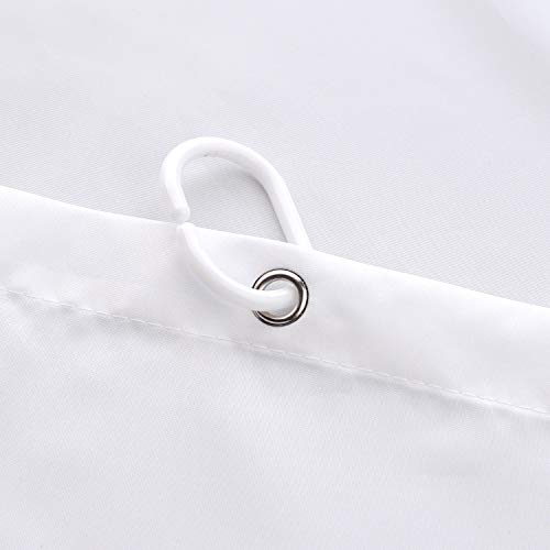 AooHome White Fabric Shower Curtain Liner, Bathroom Curtain with Hooks
