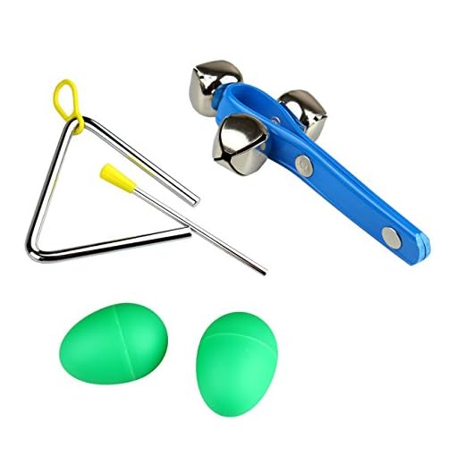 Tera 10Pcs Rhythm Percussion Music Instrument Drum Bells Maracas Castanets Enlighten Toys Kit for Baby Children Kids - Image 5