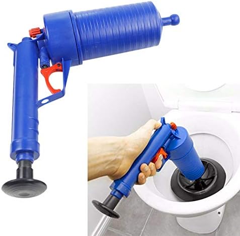TRADY High Pressure Powerful Manual Sink Plunger Opener Cleaner Pump Air Power Drain Blaster Gun for Bath Toilets, Bathroom, Shower, Kitchen