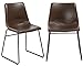 BTExpert Nura Upholstery Dining Chairs, Set of 2, Brown Rustic Style