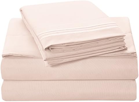 Bluedotsky Bedding - 2100 Luxury Collection - Breathable and Silky Soft - 100% Microfiber Bed Sheet Set - Hypoallergenic - Dust Mites Resistant - Extra Deep Pockets - 4 Piece - Full, Shell Pink