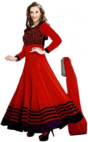 Bollywood Evelyn sharma Georgette Party Wear Anarkali Suit in Red Colour