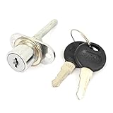 63mm Height 6mm Dia Tubular Drawer Silver Tone Metal Lock w Keys