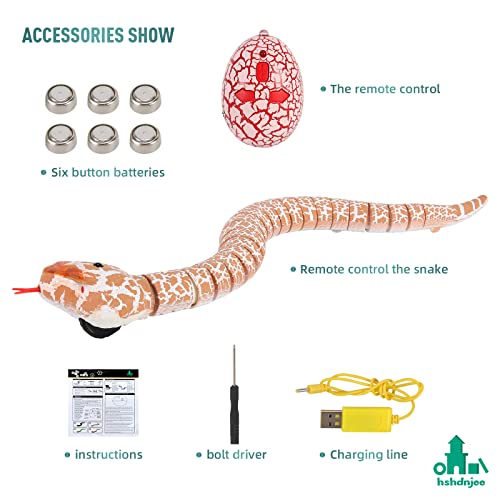 hshdnjee Realistic Remote Control Snake Toy RC&Robot Snake Fast Moving