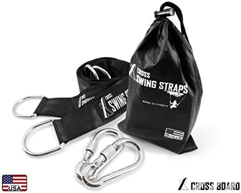 Tree Swing Hanging Strap Kit (Set of Two 82 inch Straps) with Safer Lock Snap Carabiner Hooks, Perfect for Tree Swing &amp; Hammocks &amp; Disc Swings, Holds Up 1300 lbs, Carry Pouch, Easy&amp;Fast Installation