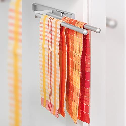 - Porte-Serviettes Extensible avec 2 Bras, Support pour Drap de Salle de Bain ou torchons de Cuisine en alluminium anodisé Mat, Longueur 440mm