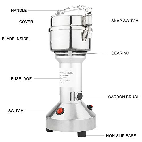 HighFree 150g Electric Herb Grain Spice Grinder Cereal Mill Grinder Powder Machine Portable High Speed 110V for Kitchen Herb Spice Pepper Coffee - Thumbnail 3