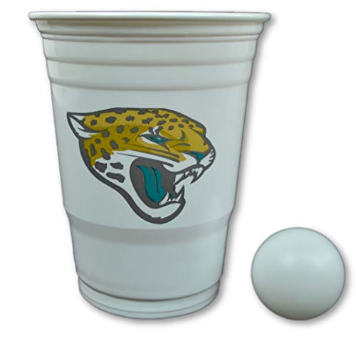 NFL Fan Shop Beer Pong Set. Rep Your Favorite Team with the Classic Game of Beer Pong at home or at the Tailgate Party - Comes with 22 Cups and 6 Ping Pong Balls (Jacksonville Jaguars) - Thumbnail 3