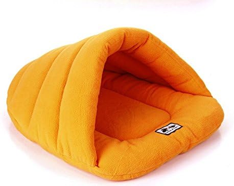 Ltuotu 4 size cute comfortable soft pet dog for indoor sleeping bag bed nest Kennel small dogs cat cat Sleeping Bag for bamboo fiber four seasons (L, orange)
