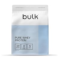 Bulk Pure Whey Protein Powder,Vanilla,23g Protein and 5g BCAAs per Scoop,Whey Concentrate Shake,Low Sugar,Supports Muscle Growth and Repair,Smooth Mixing,Vegetarian,1kg