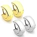 JewelrieShop Assorted Unisex Stainless Steel Urban Huggie Hinged Hoop Dangle Earrings