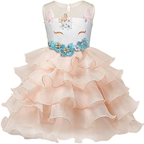 Eshiree Little Girls Flower Ruffles Dress Princess Pageant Wedding Party Gowns