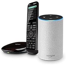 All-new Echo (2nd Generation) – Sandstone Fabric + Logitech Harmony Elite