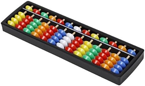 CHHR Portable Plastic Abacus Arithmetic Soroban Calculating Tool, 13 Rods with Colorful Beads, Great Educational Tool for Kids