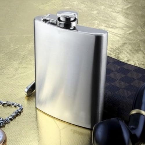 Cantil De Bolso Inox 230 ml Porta Bebidas Whisky Vodka com Trava Antivazamento 8 Onças