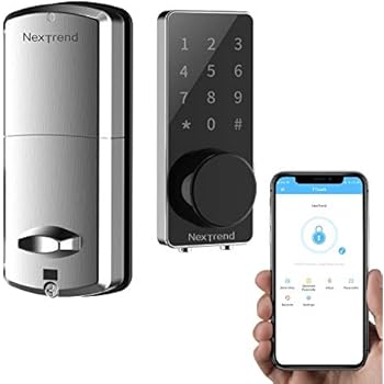 Newestsmart Lock Nextrend Smart Electronic Door Lock With Bluetooth Keyless Touchscreen Mechanical Keys Enabled Auto Lock Alarm Technology For