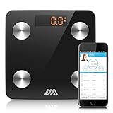 Adoric Bluetooth Body Fat Scale Smart Digital Scale with Large LCD Display, Body Composition Monitor, Free APP Works with Android and IOS for Measuring Weight, Bone, Water, Muscle, Fat, BMI, BMR