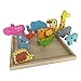 Portland Puzzle Co. - 3D Wooden Animal Jigsaw Puzzle Set & Play Pieces with wooden Assembly Tray - Animal Kingdom Theme - Fun, Educational & Interactive