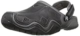 crocs Men's Swiftwater Leather Clog, Graphite/Black, 9 M US
