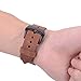 for 42mm Apple Watch Band, Genuine Leather iWatch Strap with Black Metal Clasp Buckle for Apple Watch Series 3 Series 2 Series 1 Sport Edition (42mm Dark Brown)