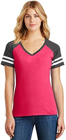 District Made womens Game V-Neck Tee (DM476)