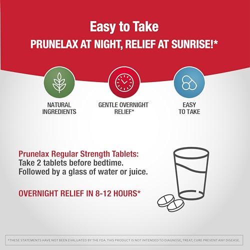 PRUNELAX CIRUELAX REGULAR STRENGTH LAXATIVE MINI TABLETS – OVERNIGHT RELIEF FOR OCCASIONAL CONSTIPATION, SENNA EXTRACT, VEGAN & GLUTEN-FREE, GENTLE RELIEF – 60CT
