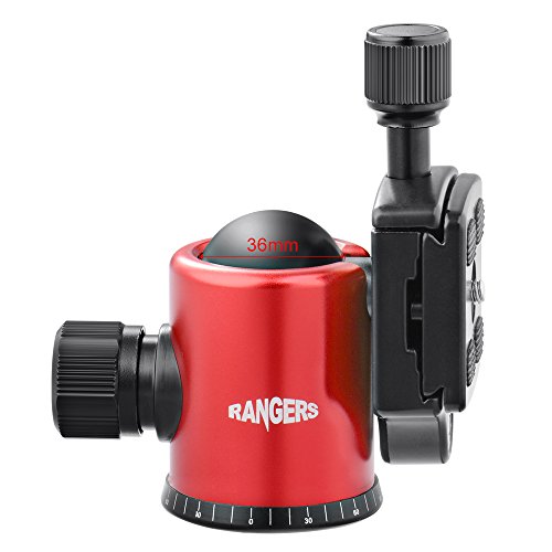 Rangers Aluminium Heavy Duty Ball Head 360 degree with 1/4" Quick Release Plate for DSLR Camera Camcorders Red - Thumbnail 4