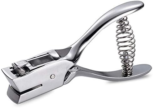 FESSLAND Hole Puncher, Handheld ID Card Slot Hole Punching Metal Punching Pliers Punching Tool ID Card Badge PVC Photo Label